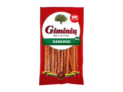 Karštai rūkytos KABANOSSI lazdelės, I. r., 300 g