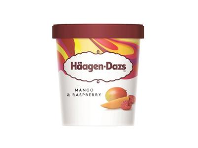 Valgomieji ledai HAAGEN DAZS su mangais ir avietėmis, 400 g