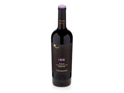 Sausas raudonas vynas VIGNETI DEL SALENTO I MURI PRIMITIVO (14%), 0,75 l