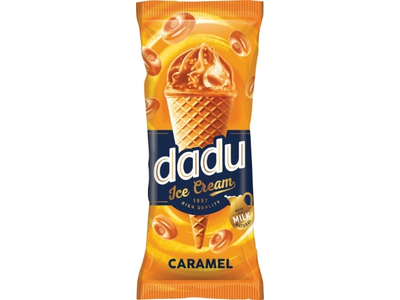 Karameliniai ledai DADU, su karameliniu glaistu ir įdaru, 150ml / 90 g