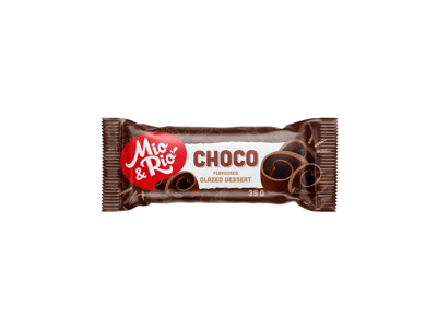 Šokolado skonio glaistytas desertas MIO&RIO, 23% rieb., 35 g
