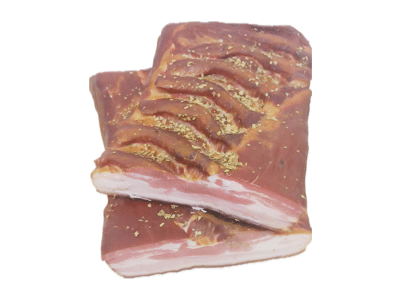 Šaltai rūkyti kiaulienos lašiniai su raumenuku, a. r., 1 kg