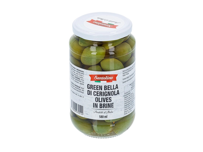 Žaliosios alyvuogės SANTOLINO BELLA DI CERIGNOLA, 580 ml
