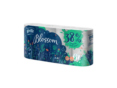 Tualetinis popierius GRITE BLOSSOM (3 sluoksnių), 8 vnt.