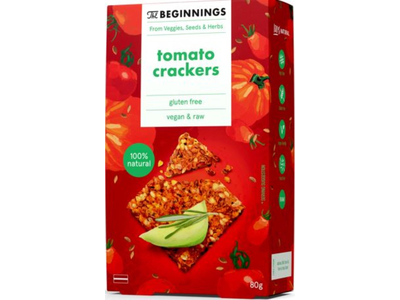 Sėklų krekeriai THE BEGINNINGS, su pomidorais, 80g