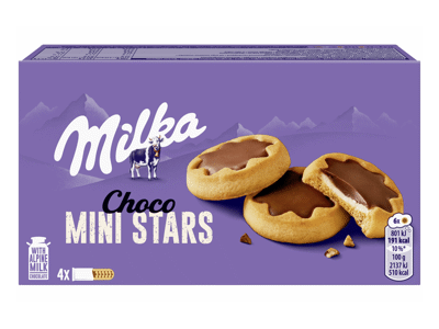 Sausainiai MILKA CHOCO MINI STARS, 150 g