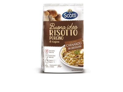 Rizoto ryžiai SCOTTI, Milanese, su grybais, be glitimo 210 g