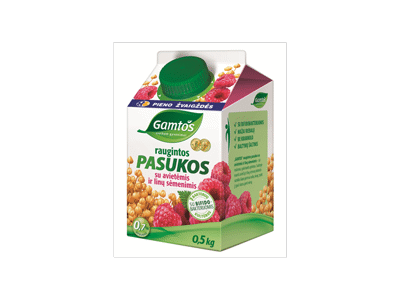 Raugintos GAMTOS pasukos su aviet. ir linų sėm., 0,7 % rieb., 500 g