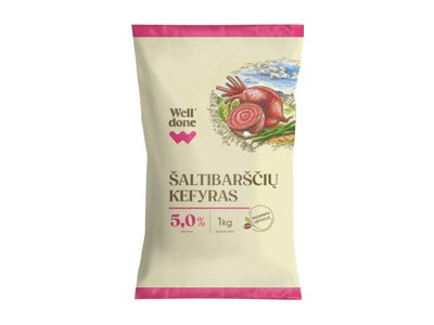 Šaltibarščių kefyras WELL DONE, 5 % rieb., 1 kg