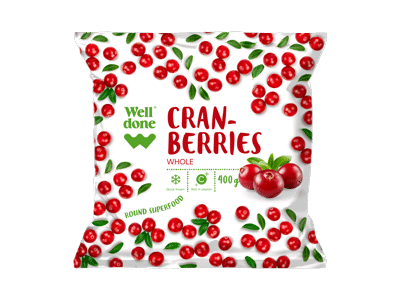 Šaldytos spanguolės WELL DONE, 400 g