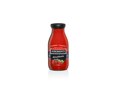 Makaronų padažas su vyšniniais pomidorais ir aitriosiomis paprikomis Agromonte, 260 g