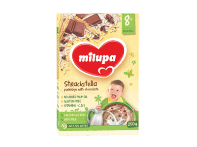 Pieninė košė MILUPA STRACCIATELLA, nuo 8 mėn., 250 g