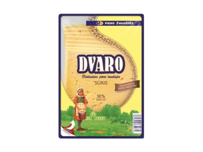 Fermentinis DVARO sūris (riekelės), 50 % rieb.s.m., 150 g