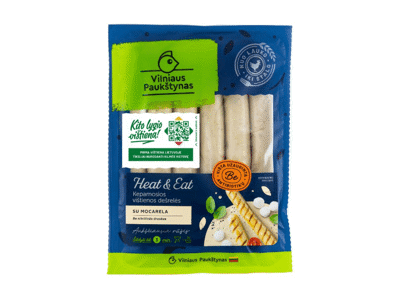 Kepamosios vištienos dešrelės HEAT & EAT su mocarela, a.r., 270 g