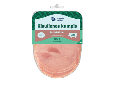 Kiaulienos kumpis KLAIPĖDOS, karštai rūkytas, 100 g,
