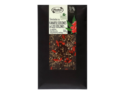 Šokoladas su saldikliais kanapių sėkl. 100 g