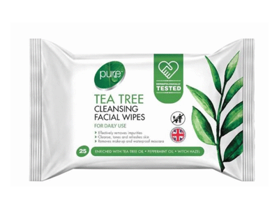 Drėgnosios veido servetėlės PURE TEA TREE, 1 vnt.