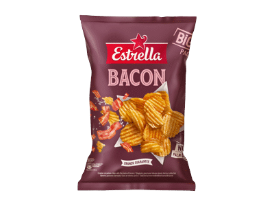Vingiuotai pjaust. bulvių traškučiai ESTRELLA, šoninės sk., 180 g