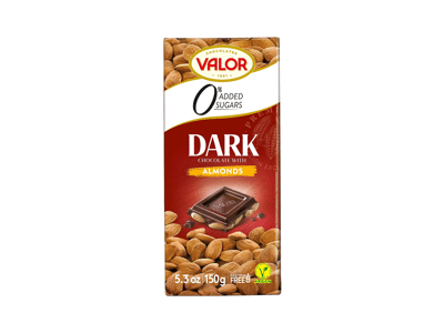 Becukris juodasis šokoladas VALOR su migdolais, 150 g