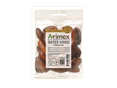 Džiovintos datulės ARIMEX Premium, be pridėtinio cukraus, 150 g