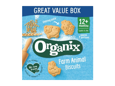 Ekologiški sausainiai ORGANIX ŪKIO GYVŪNAI, nuo 12 mėn., 100 g