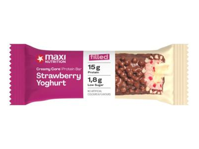 Baltyminis batonėlis MAXI NUTRITION su braškių, jogurto įd., 45 g