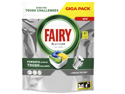 Automatinių indaplovių kapsulės FAIRY Platinum Lemon, 81 vnt
