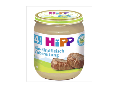 Ekologiškas jautienos ruošinys HIPP, nuo 4 mėn., 125 g