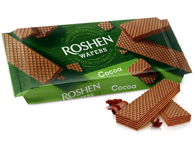 Vafliai ROSHEN WAFERS, su kakava, 216g