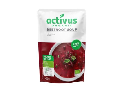 Ekologiška burokėlių sriuba ACTIVUS, plast. maišelyje, 400g, LT-EKO-001