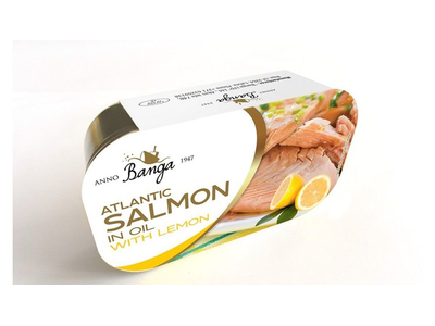 Lašiša BANGA aliejuje su citrina, 120 g
