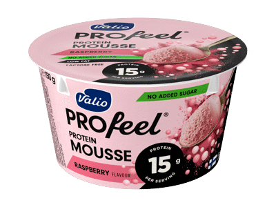 Baltyminiai putėsiai su avietėmis VALIO PROFEEL, 0,9 % rieb., 150 g