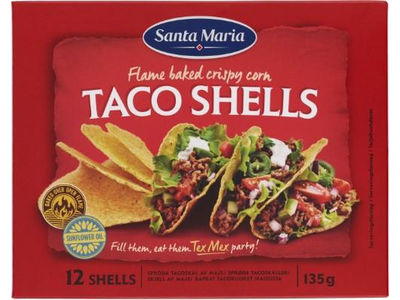 Kukurūzų krepšeliai SANTA MARIA Tex Mex Taco shells, 135 g