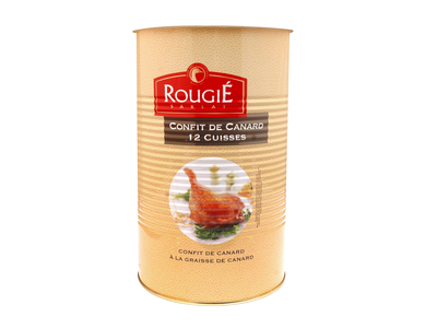 Ančių šlaunelių confit, Rougie, su ančių riebalais, skardinėje, 12 vnt,  3,825 kg