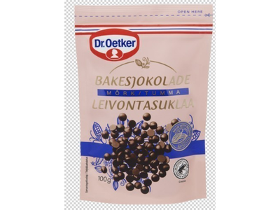 Juodojo šokolado lašeliai glaistymui DR.OETKER, 100 g