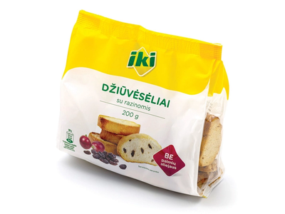 Džiūvėsiai su razinomis IKI, 200 g