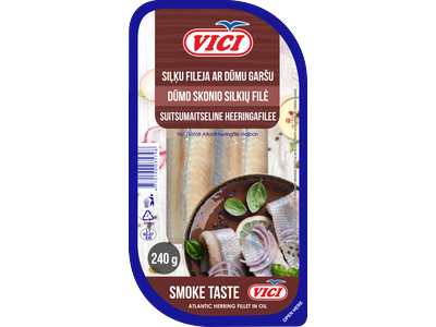 Dūmo skonio silkių filė VICI, 240 g