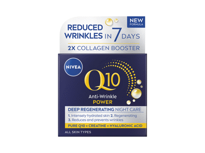 NIVEA Q10 ANTI-WRINKLE POWER GILIAI REGENERUOJANTIS NAKTINIS KREMAS, 50 ml