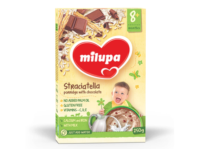 Ryžių košė su šokoladu MILUPA, 8 mėn, 250 g