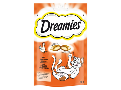 Kačių skanėstas DREAMIES su vištiena, 60 g