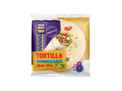 Tortilijos WELL DONE, 8 vnt., 320 g