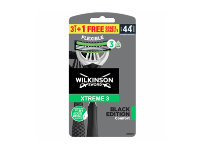 Vyr. vienkartiniai skustuvai WILKINSON XTREME3BLACK, 4 vnt., 4 vnt.