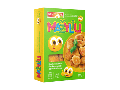 Kepti MAŽYLIŲ vištienos filė kepsneliai džiūvėsėliuose, 300 g