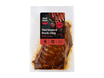 Marinuoti kiaulienos šonkauliai BBQ WELL DONE, 1 kg