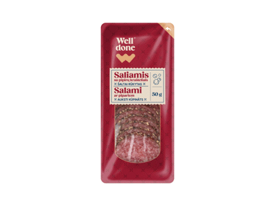 Saliamio griežinėliai su pipirais WELL DONE, 50 g