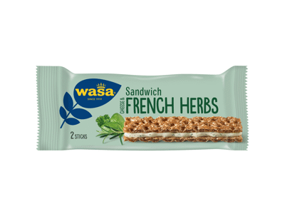 Traškus užkandis su įdaru WASA, prieskoninių žolelių sk., 30 g