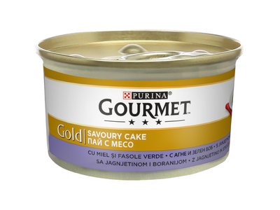 Konservuotas kačių ėdalas GOURMET Gold savoury cake su ėriena, 85 g
