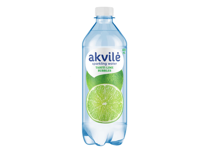 Lengvai gazuotas stalo vanduo su žal. citrinų aromatu AKVILĖ, 600 ml