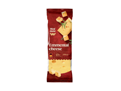 Ementalio sūris WELL DONE, 45 % rieb. s. m., 250 g