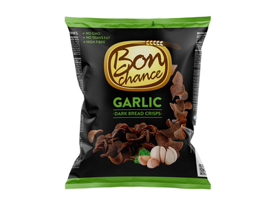 Juodos duonos traškučiai su česnaku BON CHANCE, 120g